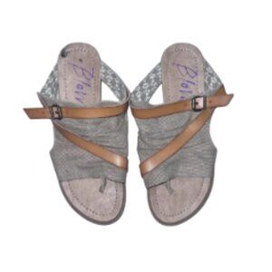 Blowfish Malibu Tan & Grey Strappy Flat Sandals
